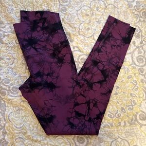 Lululemon Purple and Black Tie-Dye Leggings